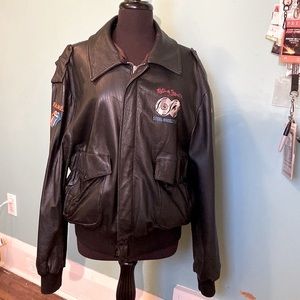 Vintage Rolling Stones Steel Wheels Tour Leather Flight Jacket XXL